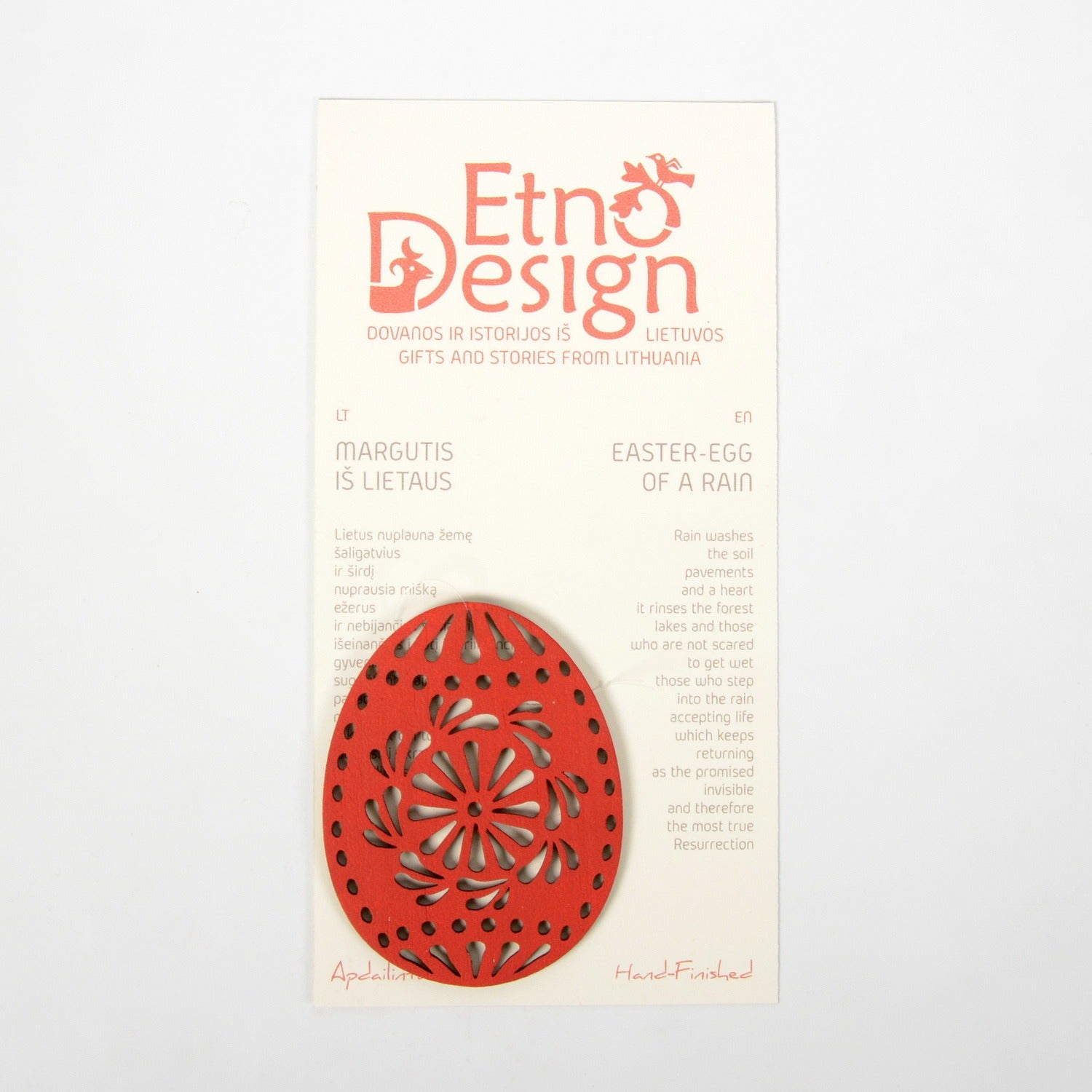 Pendant / magnet RED DAISY FROM RAIN