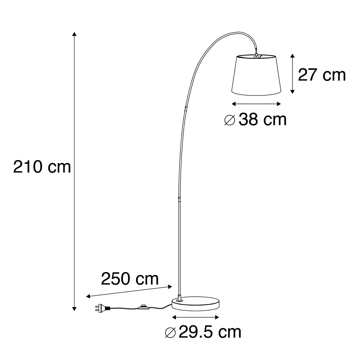 Curved lamp stand ALM