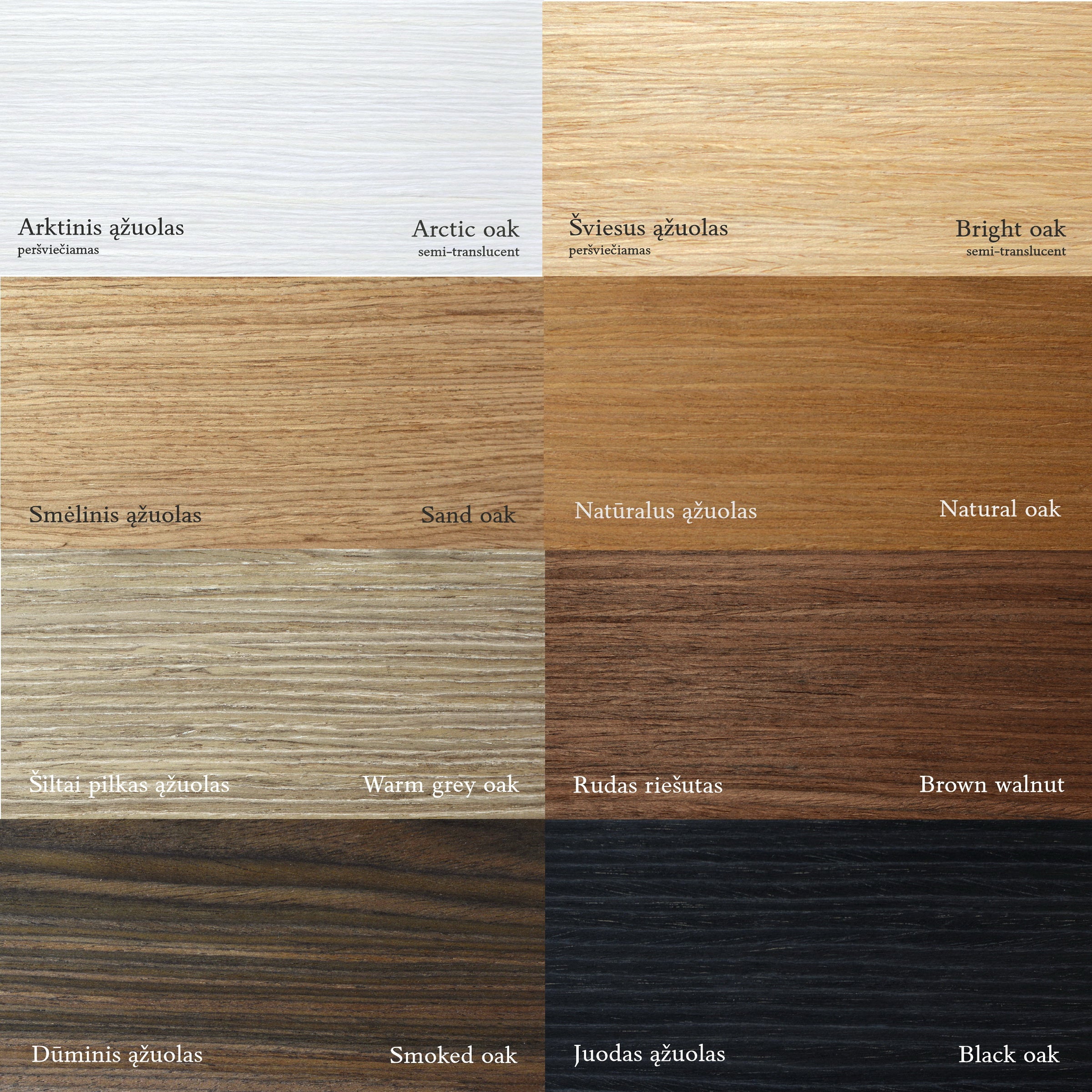 pasirenkamos medienos spalvos EtnoDesign šviestuvams