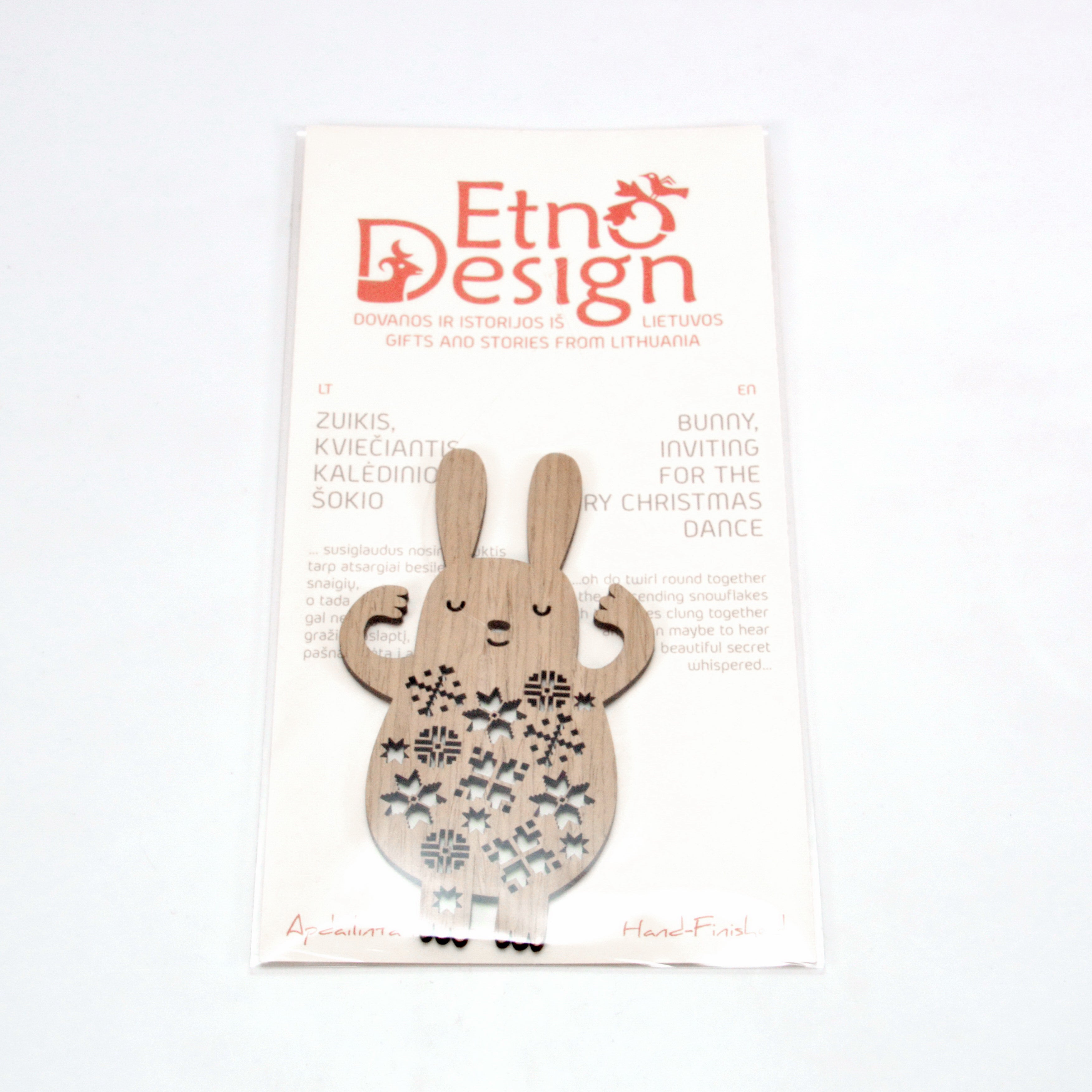 Pendant / magnet BUNNY INVITING CHRISTMAS DANCE