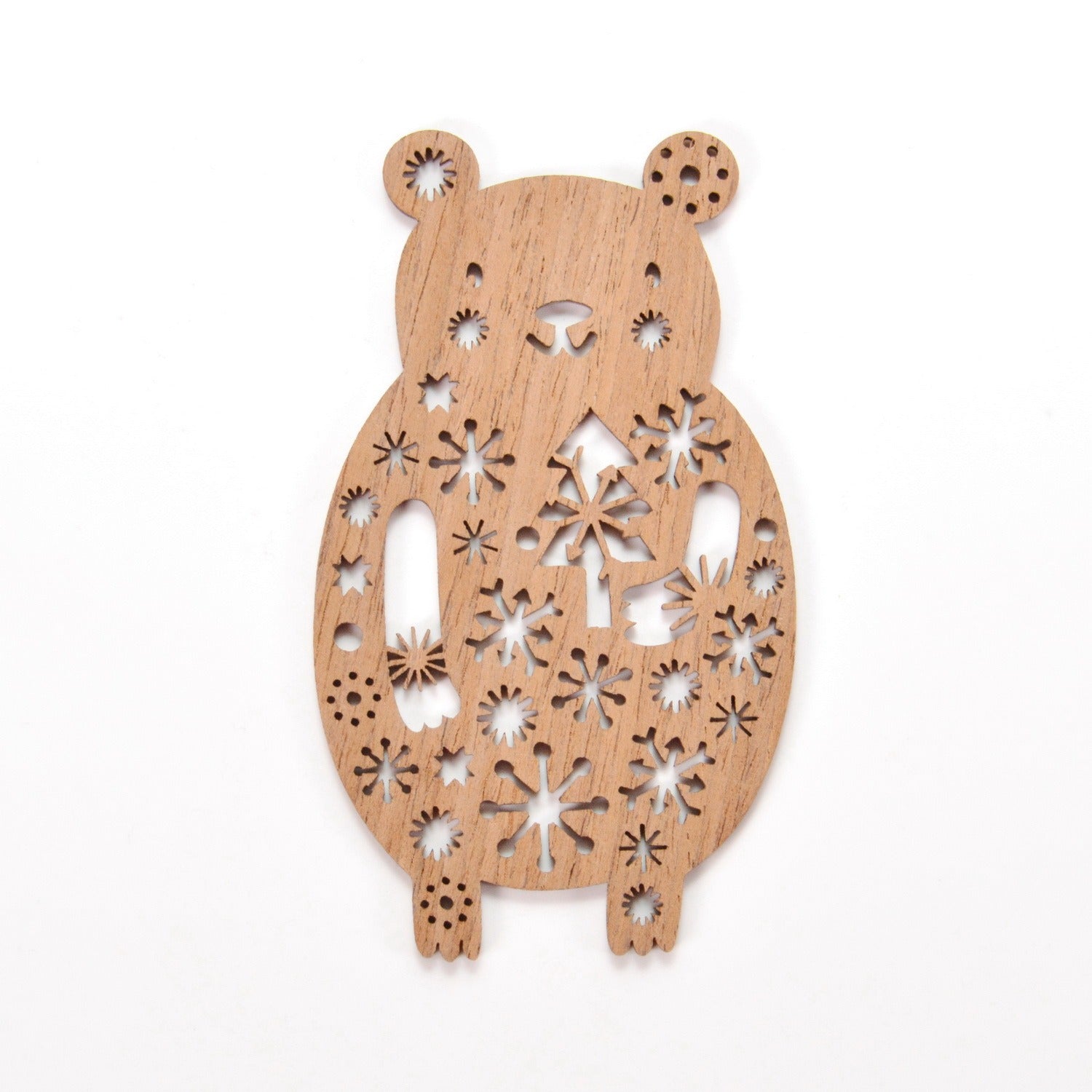 Pendant / magnet BEAR WITH A BELLY FULL OF SNOWFLAKES